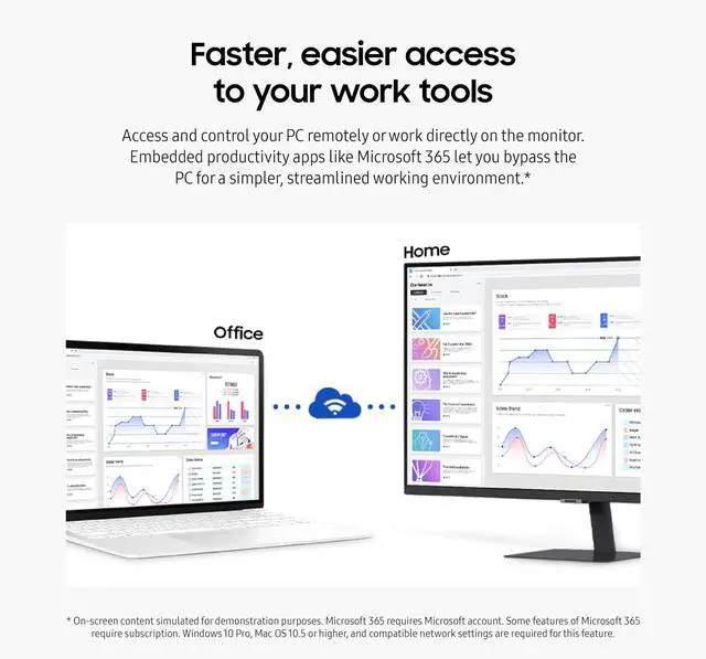 Alt view image 5 of 5 - SAMSUNG 27-Inch M5 (M50D) Series FHD Smart Monitor with Streaming TV, Speakers, HDR10, Gaming Hub, Multiple Ports, Workout Tracker, Vision Accessibility Tools, LS27DM500ENXGO, 2024