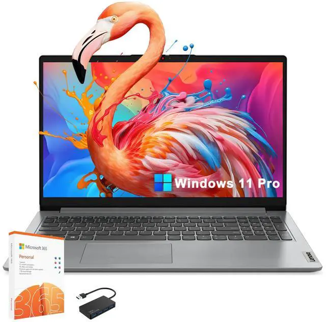 Main image of Lenovo IdeaPad 1 15.6" Business Laptop[Windows 11 Pro S], Intel Celeron N4500 Processor, 20GB RAM, 1TB SSD+128GB eMMC Storage, 1 Year Office 365, Wi-Fi 6, BT 7, Numeric Keypad, SD Card Reader, w/Hub