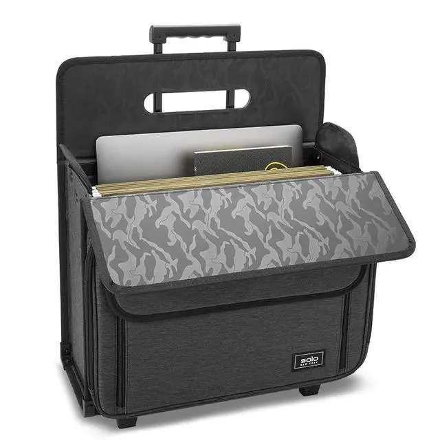 Alt view image 3 of 5 - Solo New York Morgan Rolling Catalog Case, Gray, Made from Recycled Materials