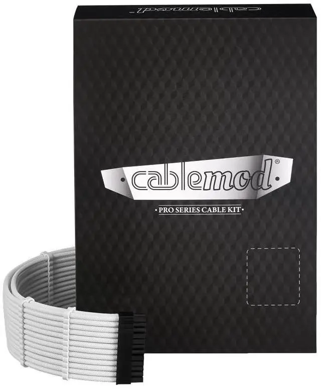 Main image of CableMod C-Series Pro ModMesh Sleeved 12V-2x6 12VHPWR Dual StealthSense Cable Kit for Corsair Type 4 RM Black Label/RMi/RMX (White)
