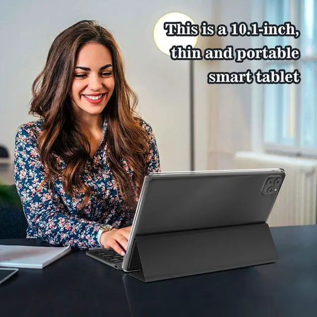Alt view image 2 of 5 - Andoird 14 Tablet 10 inch, 2 in 1 Tablets with Keyboard Case Stylus Mouse, 10GB RAM 64GB ROM 1TB Expand, Octa-Core 2.0Ghz, 5G WiFi, BT5.0, 6000mAh, 8MP Camera, 1280 x 800 HD Screen, Widevine L1, GMS