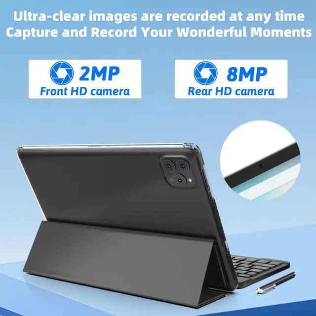 Alt view image 3 of 5 - Andoird 14 Tablet 10 inch, 2 in 1 Tablets with Keyboard Case Stylus Mouse, 10GB RAM 64GB ROM 1TB Expand, Octa-Core 2.0Ghz, 5G WiFi, BT5.0, 6000mAh, 8MP Camera, 1280 x 800 HD Screen, Widevine L1, GMS