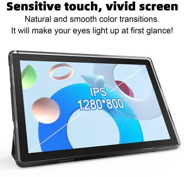 Alt view image 4 of 5 - Andoird 14 Tablet 10 inch, 2 in 1 Tablets with Keyboard Case Stylus Mouse, 10GB RAM 64GB ROM 1TB Expand, Octa-Core 2.0Ghz, 5G WiFi, BT5.0, 6000mAh, 8MP Camera, 1280 x 800 HD Screen, Widevine L1, GMS