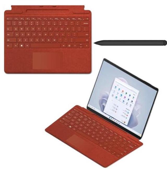 Alt view image 4 of 5 - Pro 10 Signature Keyboard with Slim Pen Compatible with Microsoft Surface Pro 10/11 Signature Keyboard with Slim Pen,Surface Pro 11/9 Signature Keyboard with Slim Pen(Poppy Red)