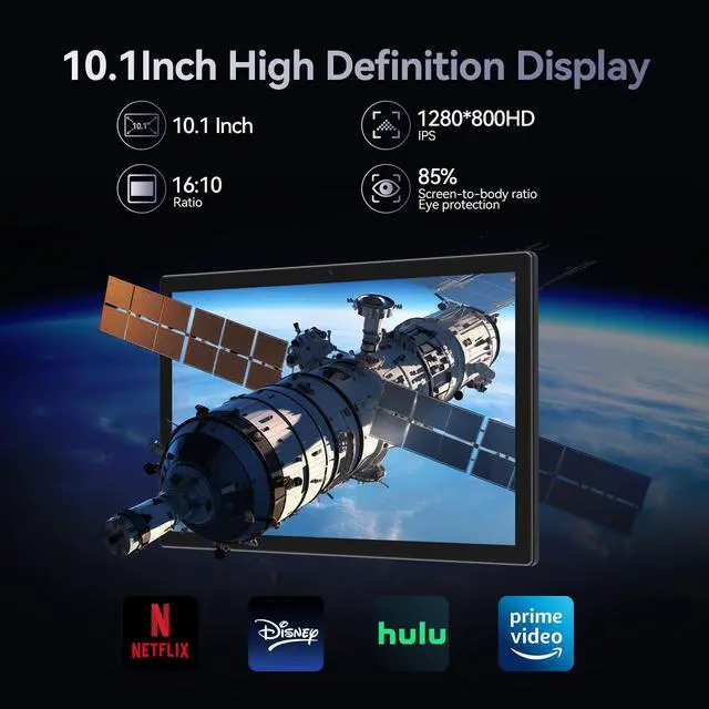 Alt view image 3 of 5 - 2025 Android 14 Tablets 10 Inch, 5G Wifi Tablet Mit 8GB RAM+128GB ROM(1TB TF),2 In 1 Tablet with keyboard Mouse Pen-Octa-Core2.0Ghz | 6000mAh | 1080FHD | 13MP Camera | WLAN GPS OTG Typ-c-Black