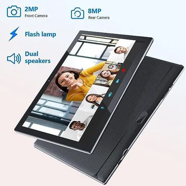 Alt view image 2 of 5 - Android Tablet with Keyboard 10 inch 2 in 1 Tablets incldue Case Mouse Stylus, 3GB RAM 64GB ROM 1024GB Expand Quad-Core Tablet PC, 6000mAh Battery, 8MP Camera, 1280x800 FHD, WiFi, Google Certified