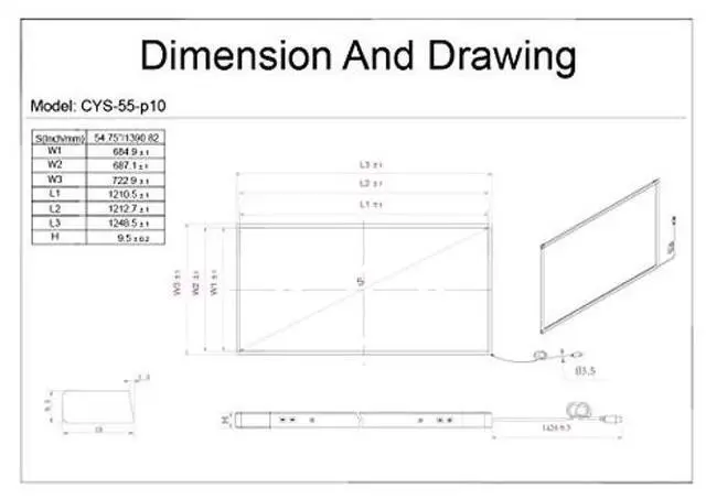 Alt view image 2 of 5 - Chengying 55 inch 10 Point Multi-Touch Infrared Touch Frame, ir Touch Panel, Infrared Touch Screen Overlay