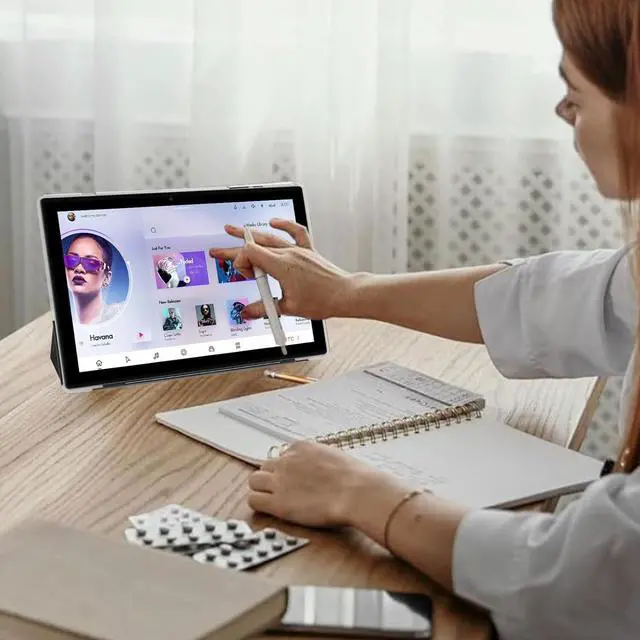 Alt view image 4 of 5 - 10 inch Android 14 Tablet, 6GB RAM 32GB ROM Powerful Quad-core CPU, 1280*800 Resolution Screen Tablet PC, 8MP Camera, 6000mAh Battery Computer, 2 in 1 Tablets with Keyboard, Case, Mouse, Stylus Laptop