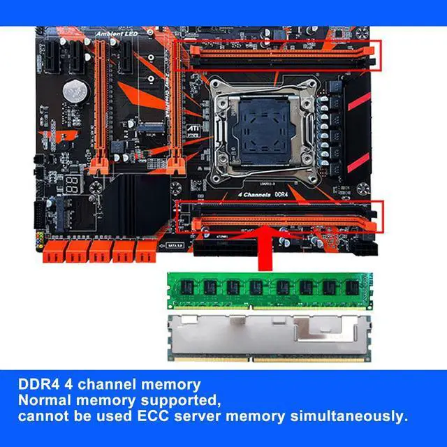 Alt view image 2 of 5 - X99 Motherboard CPU Combo, LGA 2011-3 E5 2620 V3 CPU Motherboard Set Support 4 Channel DDR4 Memory, Module, Gigabit Network Card PC Motherboard for Desktop