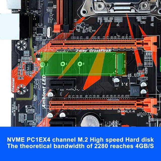 Alt view image 3 of 5 - X99 Motherboard CPU Combo, LGA 2011-3 E5 2620 V3 CPU Motherboard Set Support 4 Channel DDR4 Memory, Module, Gigabit Network Card PC Motherboard for Desktop