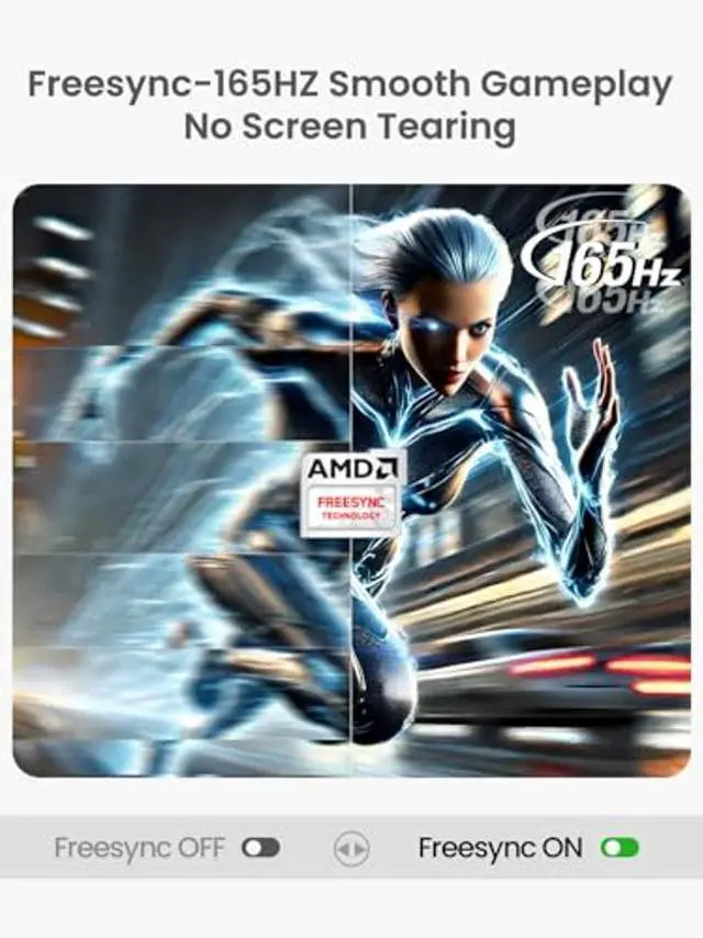 Alt view image 3 of 5 - EPORMOT Portable Monitor 24.5" 165HZ, 2K Portable Gaming Monitor with FreeSync, HDR, 180degAdjustable Kickstand & VESA, 350Nits QHD IPS Large Travel Gaming Second Screen for Laptop, Switch