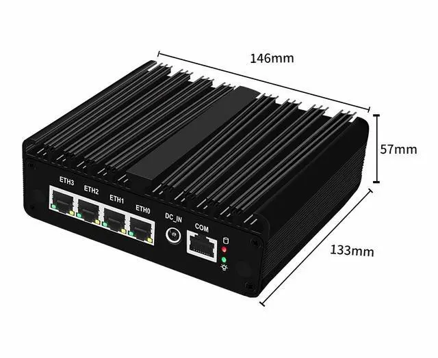 Alt view image 5 of 5 - Firewall Micro Appliance N100,4X i226-V 2.5G Fanless Mini PC,4*USB,HDMI,DP,1*RJ45 COM,WiFi Solt Industrial PC,No RAM No SSD
