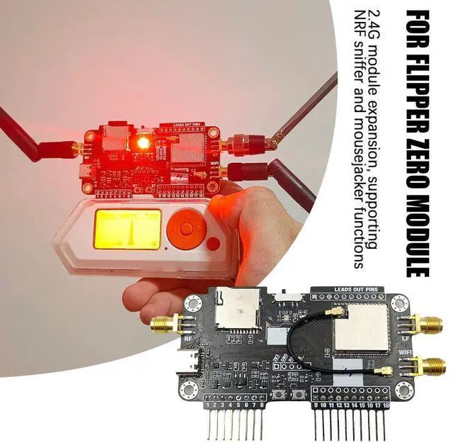 Alt view image 2 of 5 - GINTBN for Flipper Zero Modification Module,2.4G Module Expansion Board Support NEF Sniffer/Mousejacker, CC1101 Module,Module Accessories WiFi Multiboard