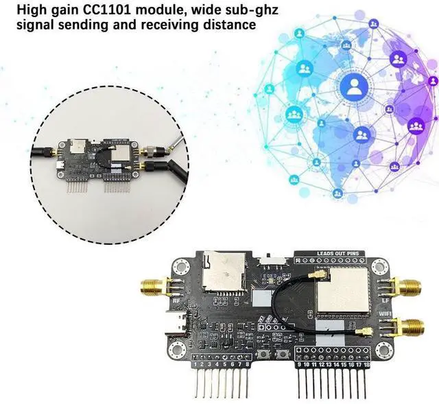 Alt view image 3 of 5 - GINTBN for Flipper Zero Modification Module,2.4G Module Expansion Board Support NEF Sniffer/Mousejacker, CC1101 Module,Module Accessories WiFi Multiboard