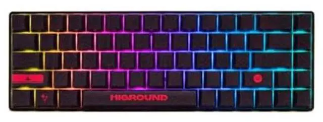 Main image of Higround Basecamp 65% Mechanical USB Wired Gaming Keyboards, Programable RGB, Transparent/Translucent, Hot-Swappable, Deep Thock Creamy Sounding PC Keyboard (LAVAROCK - White Flame Switch)