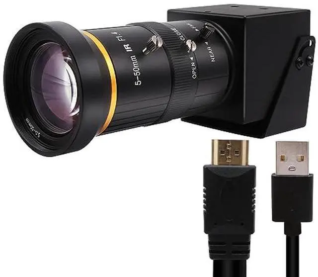 Main image of Hotpet 4K Monitor Port USB Camera Simultaneous Streaming Webcam Video Recording Zoom Type C Camera with 5-50mm Manual Varifocal Lens for Live Streaming, Computer, Laptop, Raspberry Pi, Windows,Linux