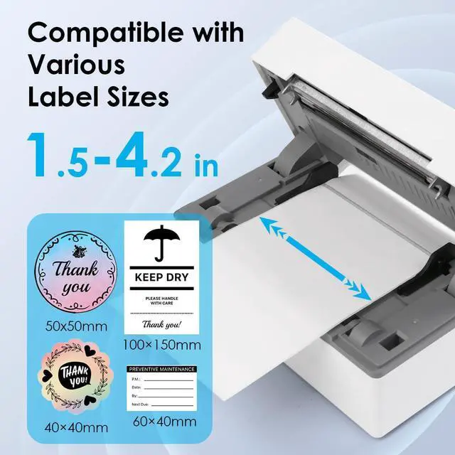 Alt view image 5 of 5 - KNAON Bluetooth Thermal Shipping Label Printer, 4x6 Wireless Thermal Address Label Printer for Small Bussiness, Compatible with iPhone,Android,Windows,Mac,Chromebook -Works with eBay Shopify USPS&More