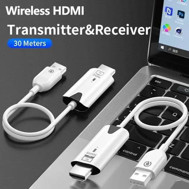 Alt view image 2 of 5 - Wireless HDMI Transmitter and Receiver, Portable 1080P Wireless HDMI Extender 164FT/50M Range, Plug & Play, for PC, Laptops, TV Box, PS4/5, Cameras to TV/Projector/Monitor+USB C