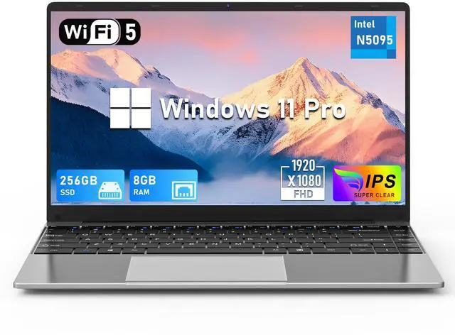 Main image of NIAKUN 14 Inch Gaming Laptop, N5095 Laptop Computer(up to 2.9GHz), 8GB RAM 256GB SSD, FHD 1920 * 1080, 180 Angle Open, Windows 11 Pro, 2.4G+5G WiFi, BT 4.2, Mini HDMI