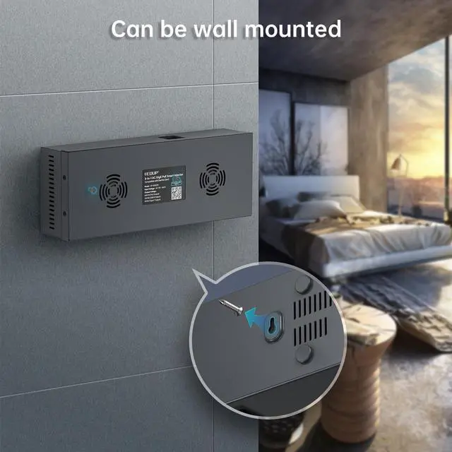 Alt view image 4 of 5 - QUIDDITY Starlink Mini Poe Kit: 180W Gigabit Ethernet Surge & ESD Protection 12V Mini Starlink Adapter Splitter PoE Splitter + AC 110-260V to DC 48V 3A USB & Type-C Power Outputs for Starlink Mini