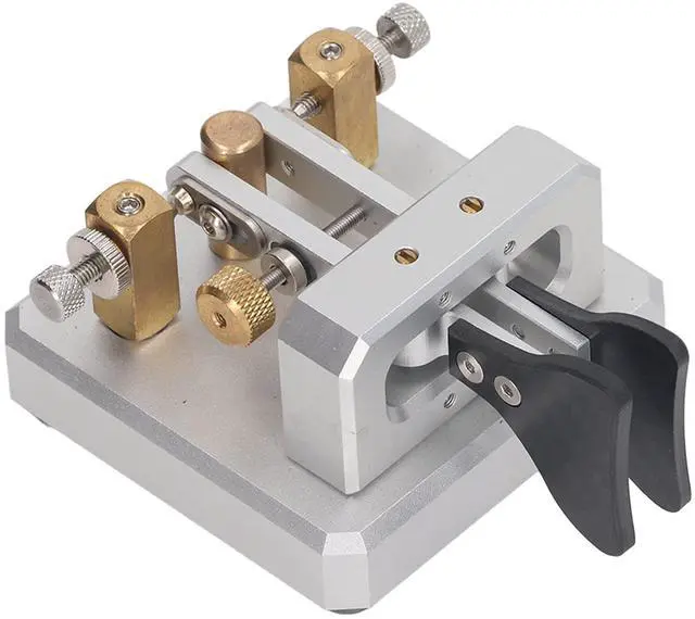 Main image of CW Key, Good Workmanship Easy Tapping Automatic Morse Code Key Carbon Fiber Paddles Silver Contact for Training (Silver)