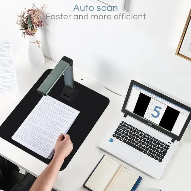 Alt view image 4 of 5 - Savornest X1 Portable Document Scanner: 8MP Portable HD Overhead Document Camera A4 Multi-Language OCR USB Doc Cam for Teachers and Students Online Teaching, Only for Windows