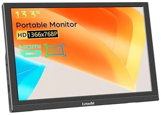 Main image of Lrtzcbi Portable Monitor 13.3 Inch, HD 1366x768P LED Display Small HDMI Monitor, Built-in Speaker and Dual HDMI Port, External Display for Laptop/Mac/PC/Switch/PS3/4