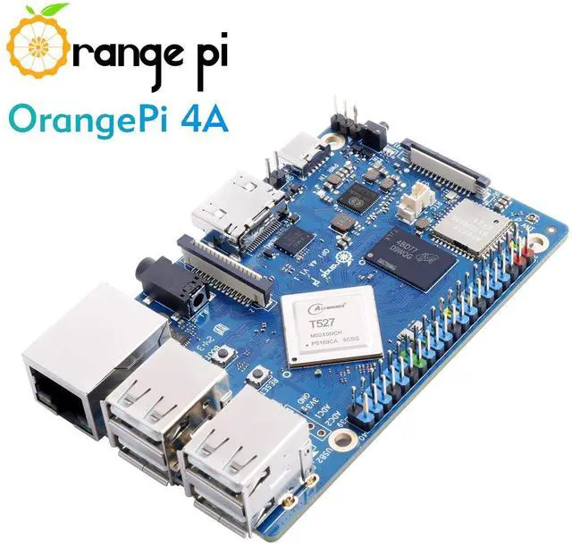 Alt view image 5 of 5 - Orange Pi 4A 2GB LPDDR4/4X Allwinner T527 Single Board Computer, 8 Core RISC-V Co-Processor 2 Tops NPU 1.8GHz Frequency Wi-Fi 5.0+BT 5.0,BLE Run Ubuntu, Debian, Android13 (Pi 4A 2GB+Supply)