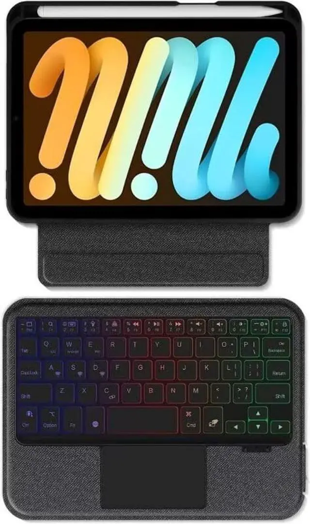 Alt view image 2 of 5 - SGTMAYX Magnetic Keyboard Case for iPad Mini7 A17 Pro 2024/ iPad Mini 6th Generation, Detachable Keyboard with Backlit, Adjustable Stand