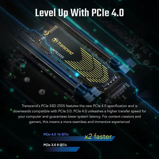 Alt view image 4 of 5 - Transcend 1TB NVMe Gen4 SSD with Heatsink, Up to 7,400MB/s, Storage Expansion for PS5, Compatible with Desktops/Laptops, SLC Cache, M.2 2280 PCIe 4.0 Internal Solid State Hard Drive, 3D TLC NAND