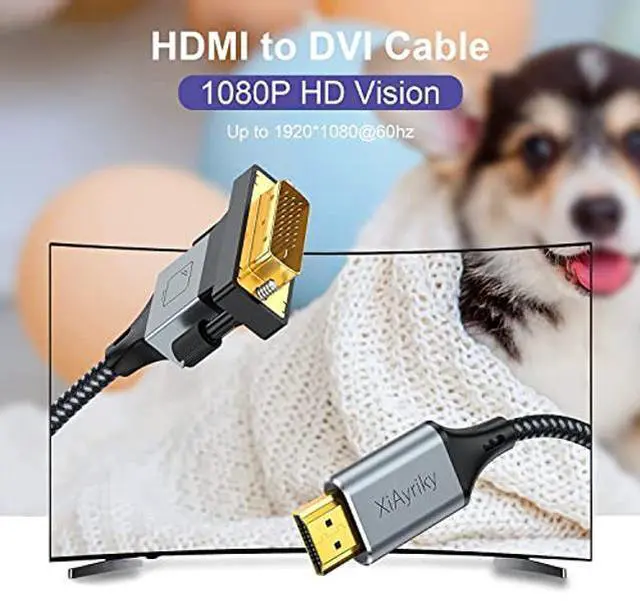 Alt view image 3 of 5 - HDMI to DVI Adapter Cable 10-Pack, Bidirectional DVI to HDMI Cord Adapter Male to Male Support 1080P, 3D Comupter,Monitor,Game Console (10, Grey)
