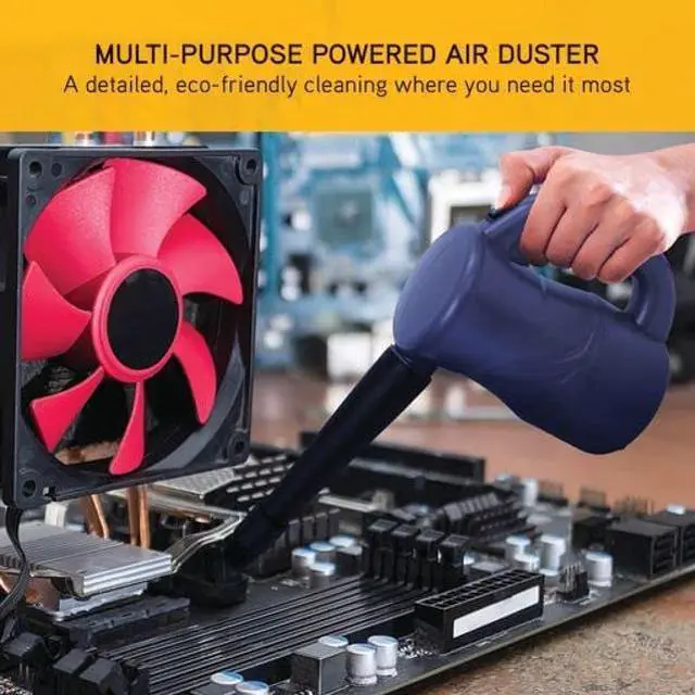 Alt view image 4 of 5 - XPOWER A-2S Cyber Duster Electric Air Duster for Dusting, Drying, Inflating, Blowing, Car Detailing, Computer, Leaf Blowing, 90CFM, 2 Nozzles+1 Brush, High Performance Motor, Eco-Friendly, Navy Blue