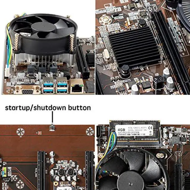 Alt view image 5 of 5 - VTRETU Mining Rig System,Complete ETC Crypto Miner with Windows10,Including 8GPU Mining Motherboard,2000W Power Supply(110V-264V),CPU,SSD,4G RAM,PSU Computer Case Mining Machine(Without GPU