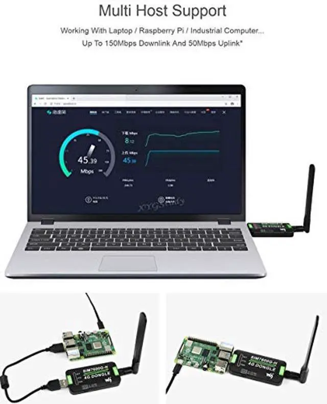 Alt view image 4 of 5 - SIM7600G-H 4G DONGLE for GNSS Positioning Global Band Support with Antenna Industrial Grade 4G Communication Network 150Mbps Supports Windows/Linux/Android Raspberry Pi PC Laptop IoT etc @XYGStudy