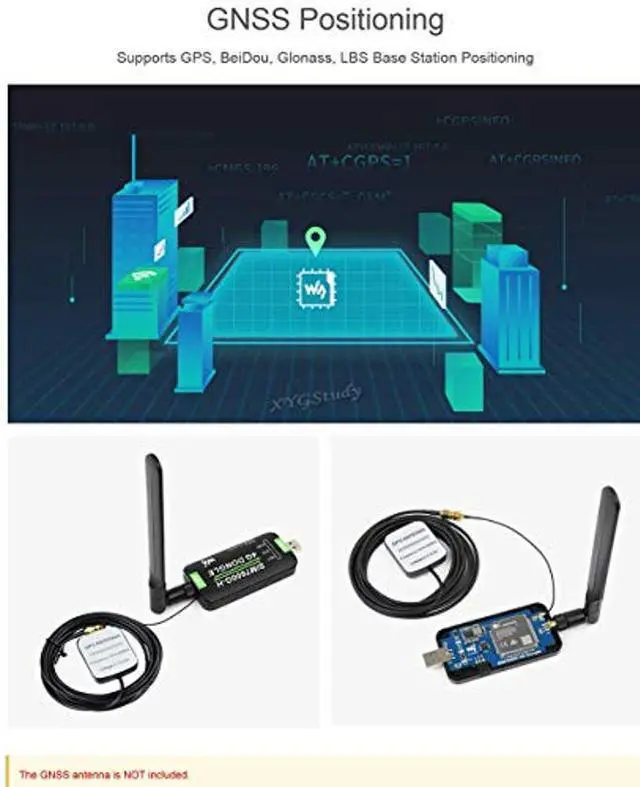 Alt view image 5 of 5 - SIM7600G-H 4G DONGLE for GNSS Positioning Global Band Support with Antenna Industrial Grade 4G Communication Network 150Mbps Supports Windows/Linux/Android Raspberry Pi PC Laptop IoT etc @XYGStudy