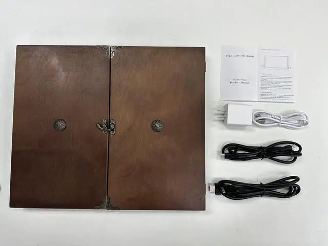 Alt view image 4 of 5 - Dungeon Master Screen with Monitor by Yamata Labs - DM Screen with Digital Display - Antique Dark Wood, Portable & Lightweight DM Screen with Monitor - Premium Design for Versatile RPG Scenarios