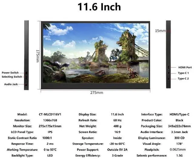 Alt view image 5 of 5 - Dungeon Master Screen with Monitor by Yamata Labs - DM Screen with Digital Display - Antique Dark Wood, Portable & Lightweight DM Screen with Monitor - Premium Design for Versatile RPG Scenarios