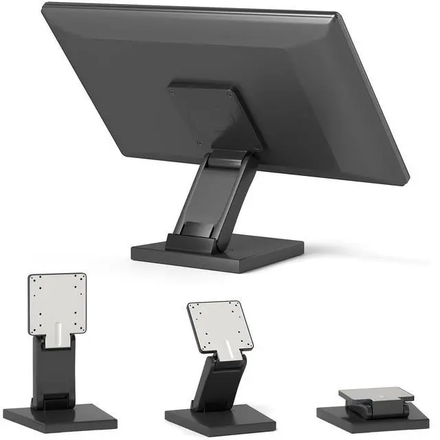 Main image of Adjustable Metal Folding Monitor Bracket for Touch Screen Desk Mount with VESA Hole 75x75mm&100x100mm All in One PC Stand (Black)