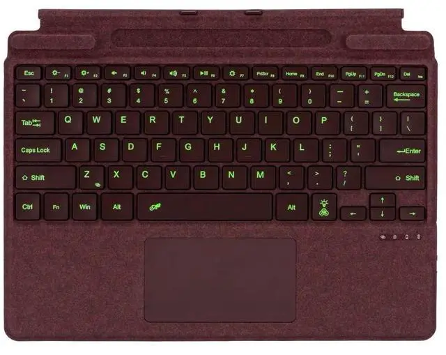 Main image of Zoof Type Cover for Microsoft Surface Pro 11 / Pro 10 / Pro 9 / Pro 8 / Pro X, 13 inch, Portable Slim Bluetooch Keyboard with Touchpad, Pen Holder (Burgundy with Backlit)