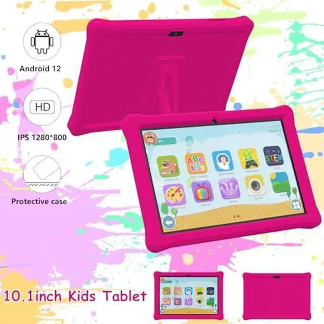 Alt view image 3 of 5 - Kids Tablet 10 inch, Android Tablet for Kids, 4GB RAM 32GB ROM Android 12 Tablets IPS Touch Screen 1280x800, Iwawa & Parent Control Toddler Tablet, WiFi, Dual Camera, 6000mAh Battery, Shockproof Case
