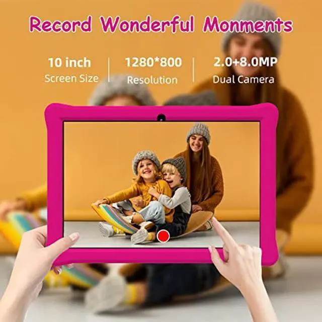 Alt view image 4 of 5 - Kids Tablet 10 inch, Android Tablet for Kids, 4GB RAM 32GB ROM Android 12 Tablets IPS Touch Screen 1280x800, Iwawa & Parent Control Toddler Tablet, WiFi, Dual Camera, 6000mAh Battery, Shockproof Case