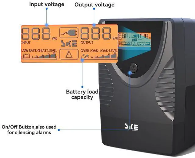 Alt view image 5 of 5 - SKE UPS 425VA+625VA Battery Backup Power Supply Surge Protector 240W+360W Set Intelligent UPS with LCD Uninterruptible Power Supply