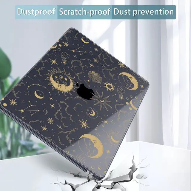 Alt view image 5 of 5 - Tuiklol for 2025 2024 2023 MacBook Air 15 inch Case M4 M3 M2 Chip, Model A3241 A3114 A2941 Hard Shell Case with Keyboard Cover & Screen Protector for MacBook 15.3'' Cover,Moons and Stars