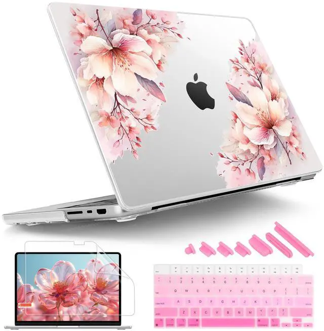 Main image of Tuiklol for MacBook Pro 14 Inch Case 2025-2021 Release M5 A3434 /M4 A3112 A3401 A3185/M3 A2918 A2992/M2 A2779/M1 A2442 Pro/Max,Hard Shell Case with Screen Protector for Touch ID,Big Floral