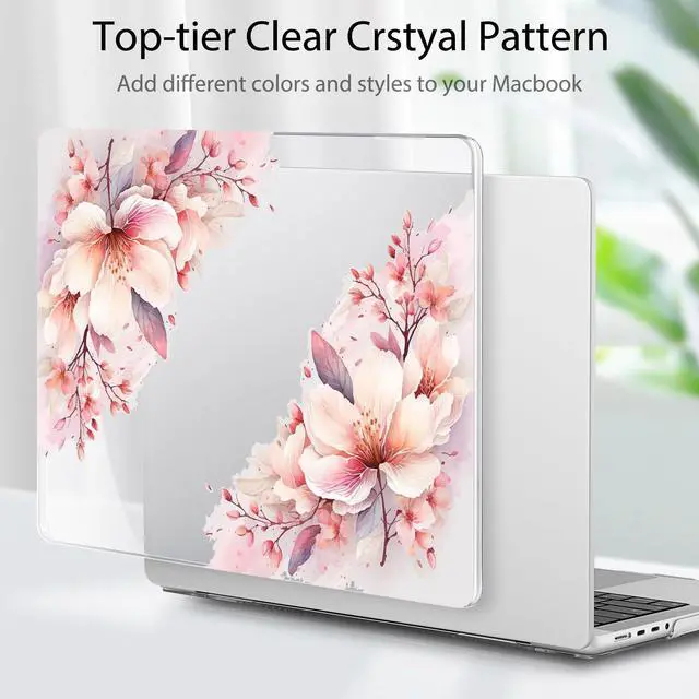 Alt view image 4 of 5 - Tuiklol for MacBook Pro 14 Inch Case 2025-2021 Release M5 A3434 /M4 A3112 A3401 A3185/M3 A2918 A2992/M2 A2779/M1 A2442 Pro/Max,Hard Shell Case with Screen Protector for Touch ID,Big Floral