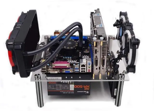Alt view image 2 of 5 - Open Sytle Computer Case Computer Heat Dissipation Case Support Water Cooling Acrylic ATX Motherboard Test Bench Platform DIY PC Chassis