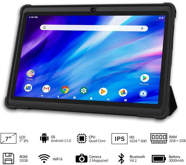 Alt view image 2 of 5 - VOLENTEX 7 Inch Tablet, Quad Core Android 13 OS, 32GB ROM, WiFi 6, Bluetooth, Dual Camera, USB C Tablet PC, 7" Touch Screen IPS HD Display Android PAD