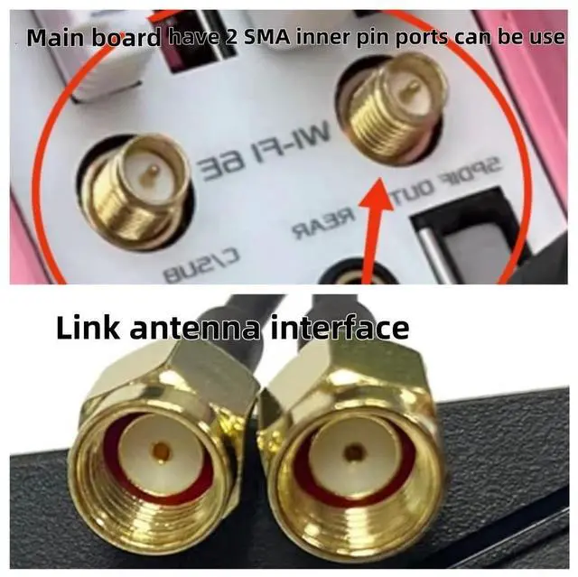 Alt view image 3 of 4 - 2T2R Dual Band WiFi Antenna for MSI MPG MEG Z490I Z590I B550I GODLIKE Gaming Z370 Z390 WiFi 6E Moving Antenna