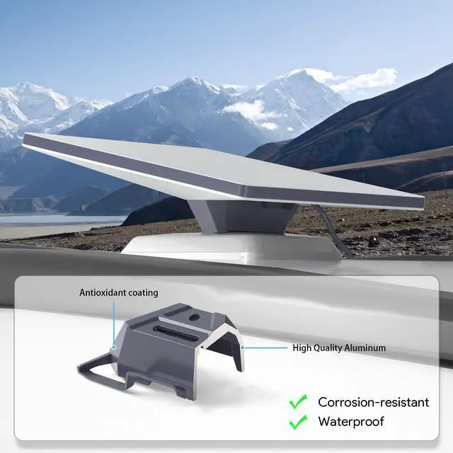 Alt view image 5 of 5 - XLTTYWL Starlink Mini Mount, Premium Star Link Mimi Standard Mobility Roof RV Mounts for Mini Star Link Flat Standard Dishy Fits RV, Wood, Metal, Plastic or Slotted Vehicle Rails(Mini Flat Mount)