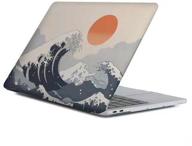 Main image of Yicomon Compatible with MacBook Air 13 inch Case 2020 2021 M1 A2337 A2179 A1932, Plastic Hard Shell Case for Mac Air 13 with Touch ID (2018-2021) - Waves at Sunset Flying Eagle